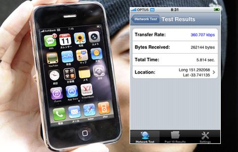 The iPhone 3G. Speed test