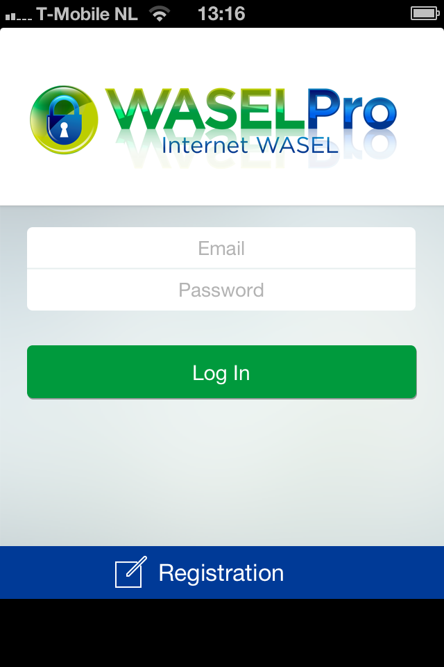 iPhone wasel pro app registration